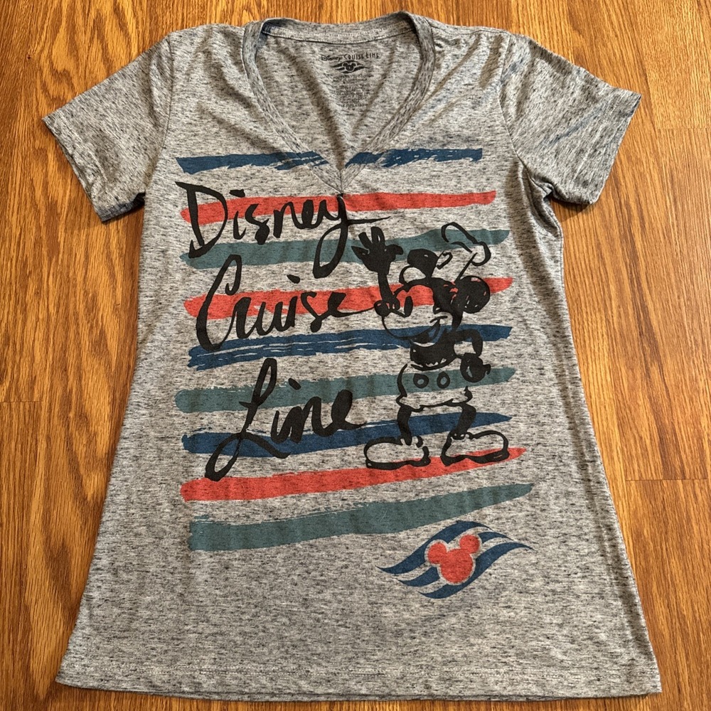 Disney Cruise Line Ladies T-Shirt Small  Mickey Mouse See Measurements